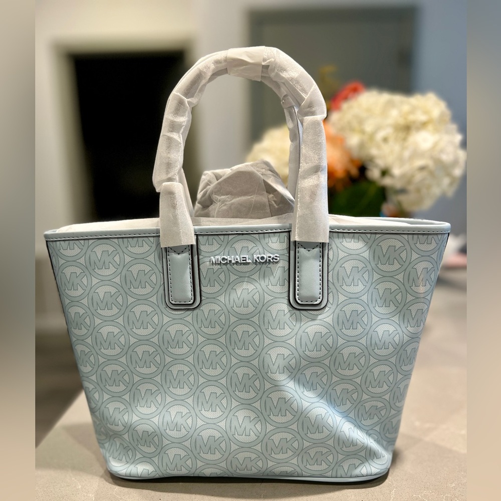 Michael Kors Jodie Blue Pale Ocean Tote - NWT